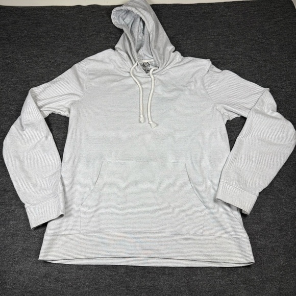 American Rag Other - American Rag Mens Large White Gray Micro Stripe Lightweight Pullover Hoodie L